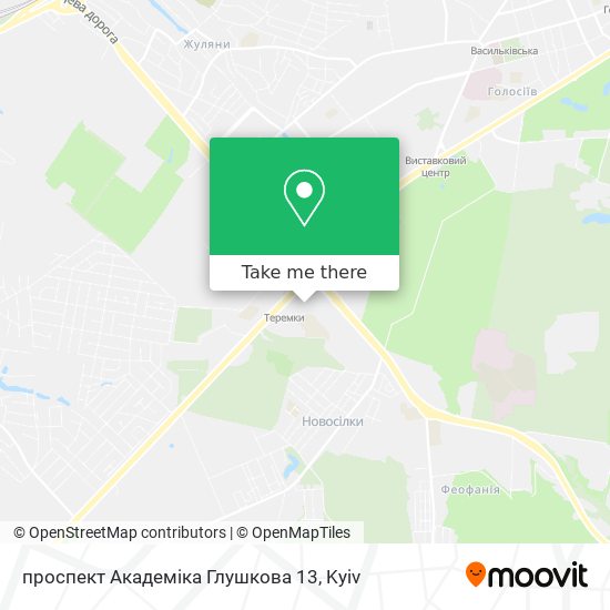 проспект Академіка Глушкова 13 map