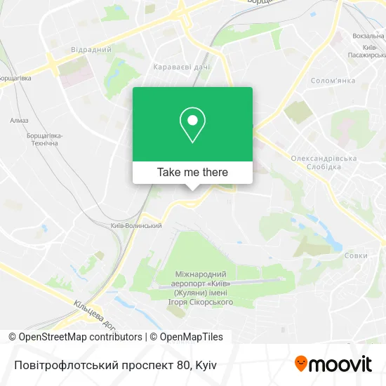 Карта Повітрофлотський проспект 80
