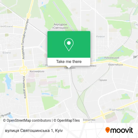 вулиця Святошинська 1 map
