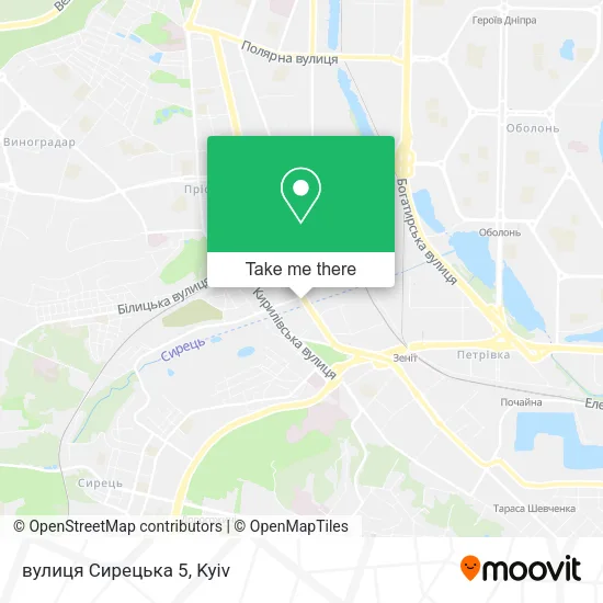 Карта вулиця Сирецька 5