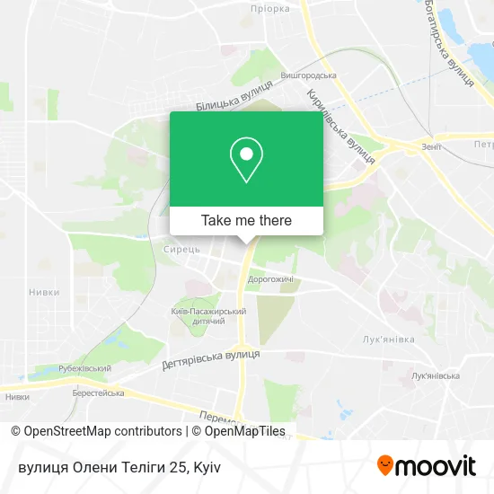 Карта вулиця Олени Теліги 25
