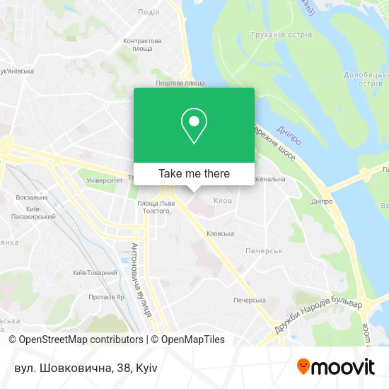 Карта вул. Шовковична, 38