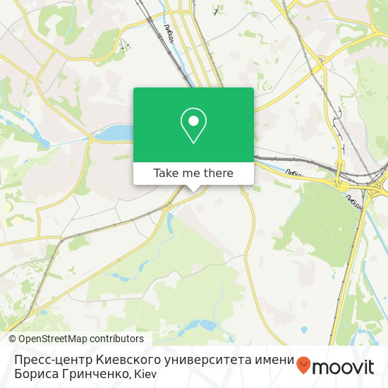 Пресс-центр Киевского университета имени Бориса Гринченко map