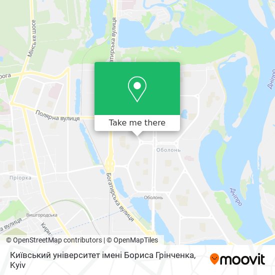 Київський університет імені Бориса Грінченка map