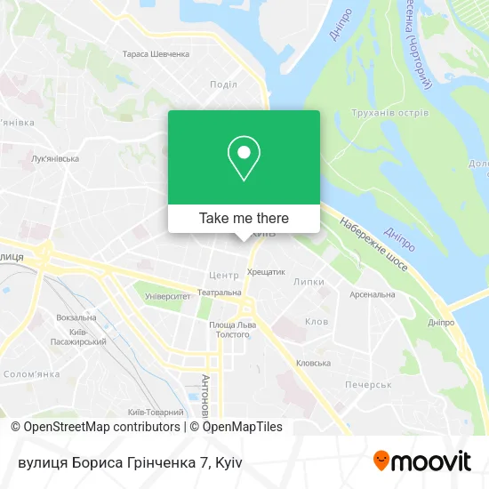 Карта вулиця Бориса Грінченка 7