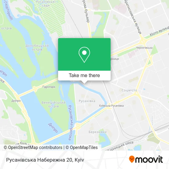 Карта Русанівська Набережна 20