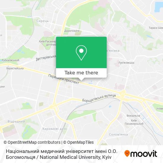 Національний медичний університет імені О.О. Богомольця / National Medical University map