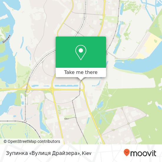 Зупинка «Вулиця Драйзера» map