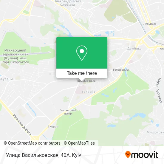 Карта Улица Васильковская, 40А