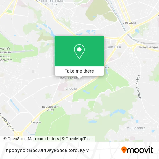 Карта провулок Василя Жуковського