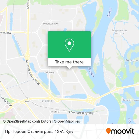 Карта Пр. Героев Сталинграда 13-А