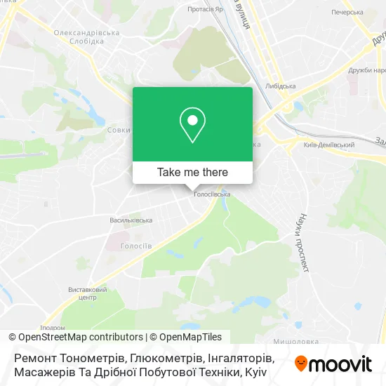 Карта Ремонт Тонометрів, Глюкометрів, Інгаляторів, Масажерів Та Дрібної Побутової Техніки