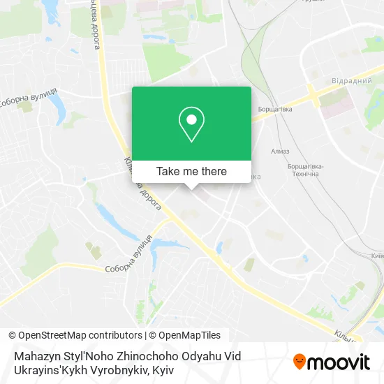 Карта Mahazyn Styl'Noho Zhinochoho Odyahu Vid Ukrayins'Kykh Vyrobnykiv
