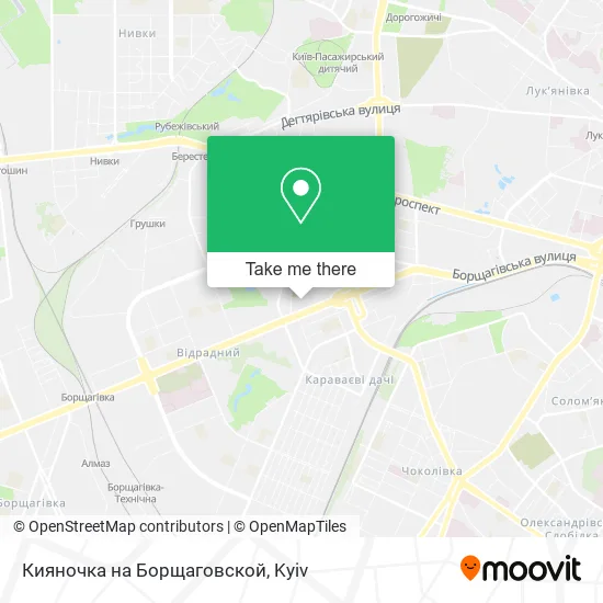 Карта Кияночка на Борщаговской
