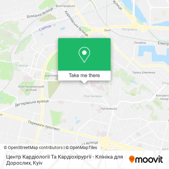 Карта Центр Кардіології Та Кардіохірургії - Клініка для Дорослих