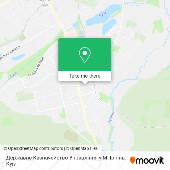 Карта Державне Казначейство Управління у М. Ірпінь