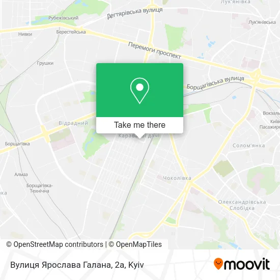 Карта Вулиця Ярослава Галана, 2а
