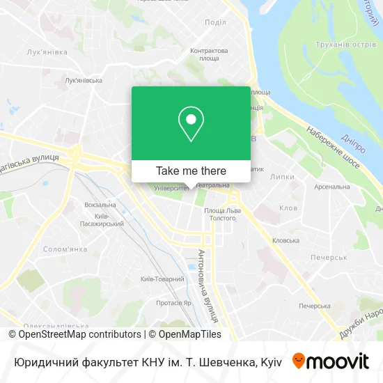 Карта Юридичний факультет КНУ ім. Т. Шевченка