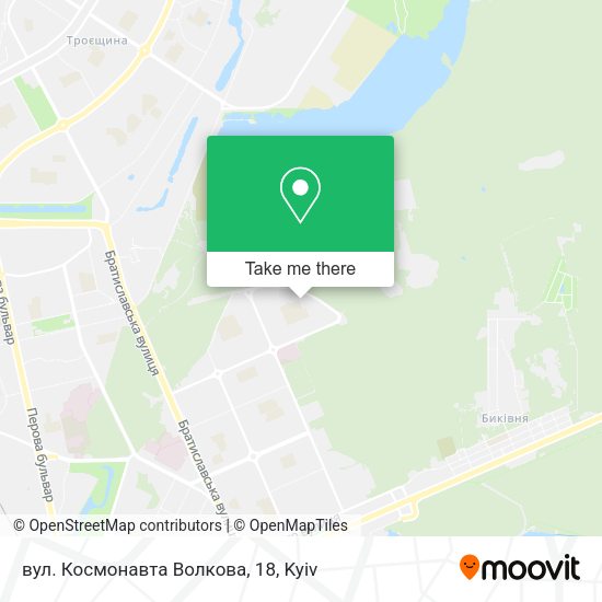 Карта вул. Космонавта Волкова, 18