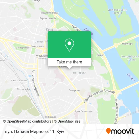Карта вул. Панаса Мирного, 11