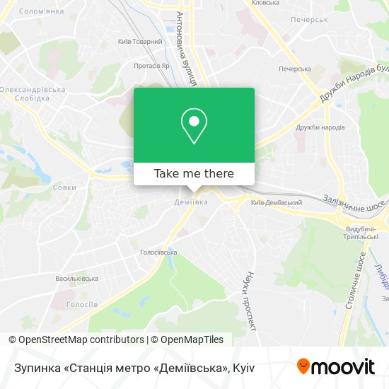 Зупинка «Станція метро «Деміївська» map