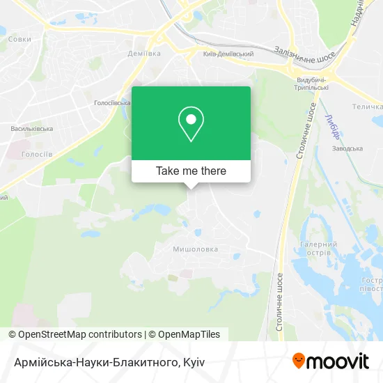 Карта Армійська-Науки-Блакитного
