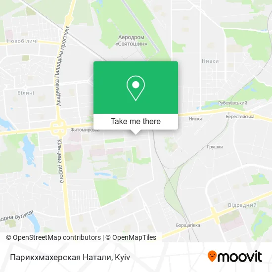 Карта Парикхмахерская Натали