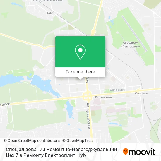 Карта Спеціалізований Ремонтно-Налагоджувальний Цех 7 з Ремонту Електроплит
