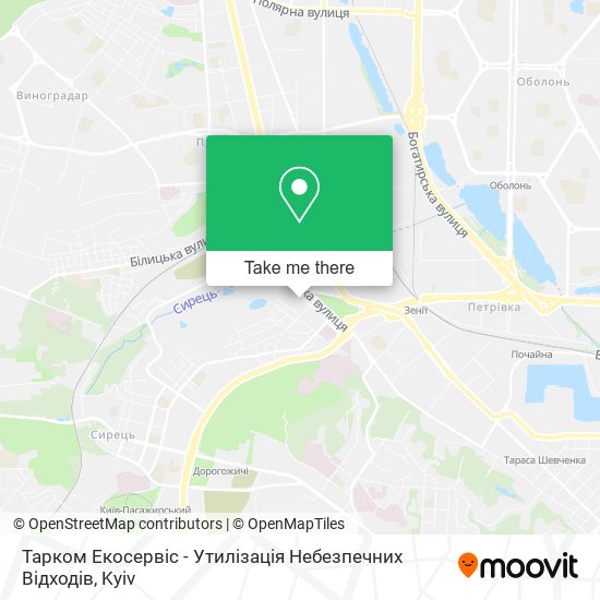 Тарком Екосервіс - Утилізація Небезпечних Відходів map