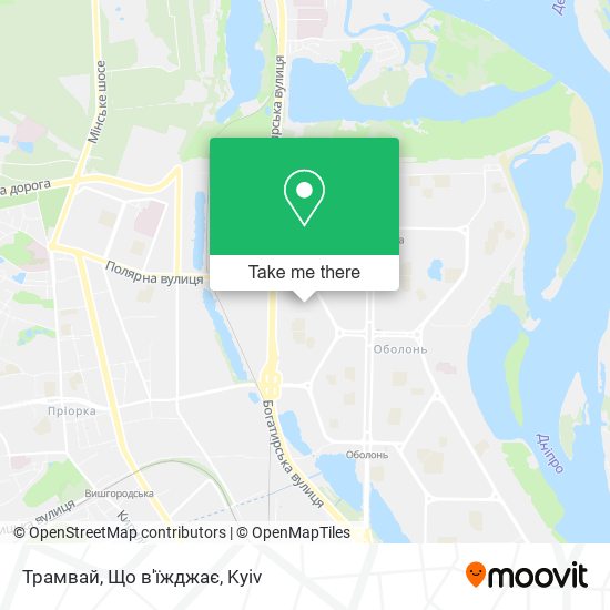 Трамвай, Що в'їжджає map