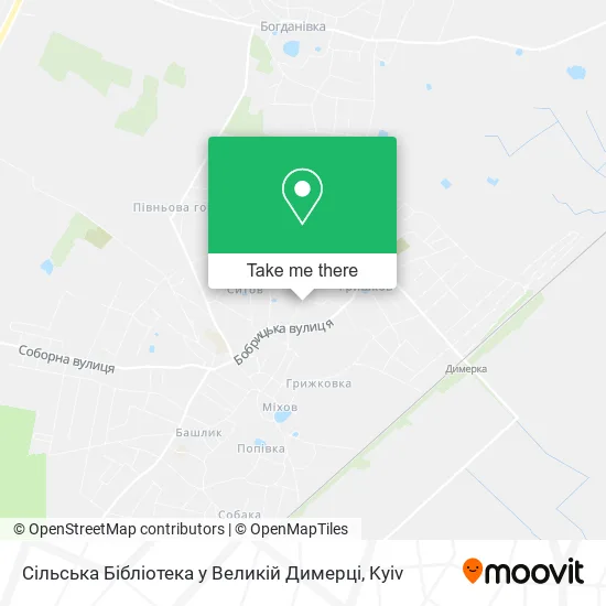 Карта Сільська Бібліотека у Великій Димерці