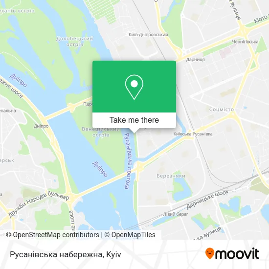 Карта Русанівська набережна