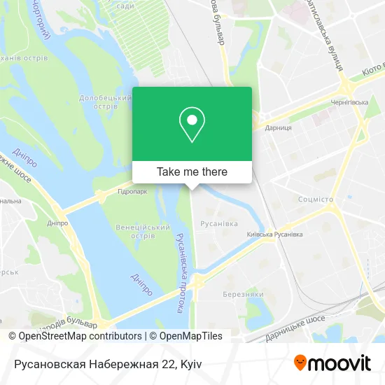 Карта Русановская Набережная 22