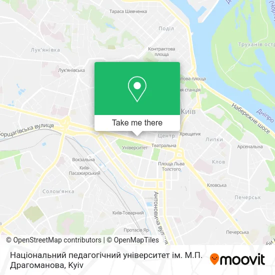 Карта Нацiональний педагогiчний унiверситет iм. М.П. Драгоманова