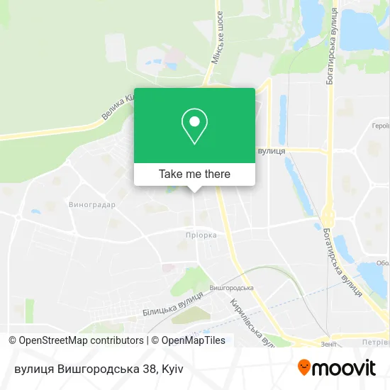 Карта вулиця Вишгородська 38