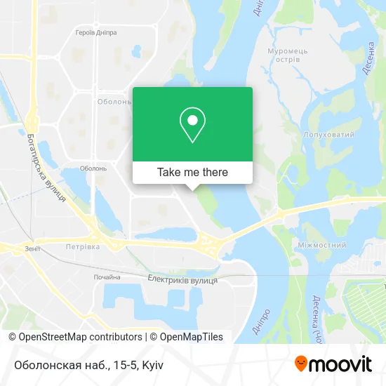 Карта Оболонская  наб., 15-5