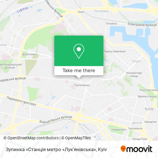 Зупинка «Станція метро «Лук'янівська» map