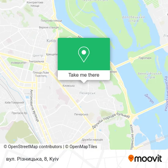 Карта вул. Різницька, 8