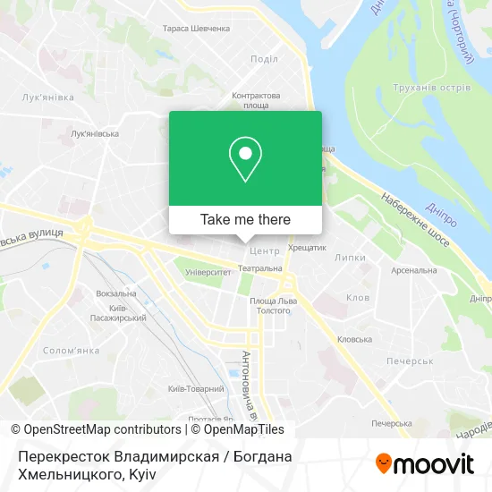 Карта Перекресток Владимирская / Богдана Хмельницкого