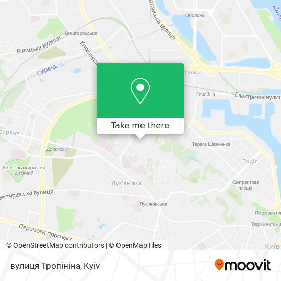 вулиця Тропініна map