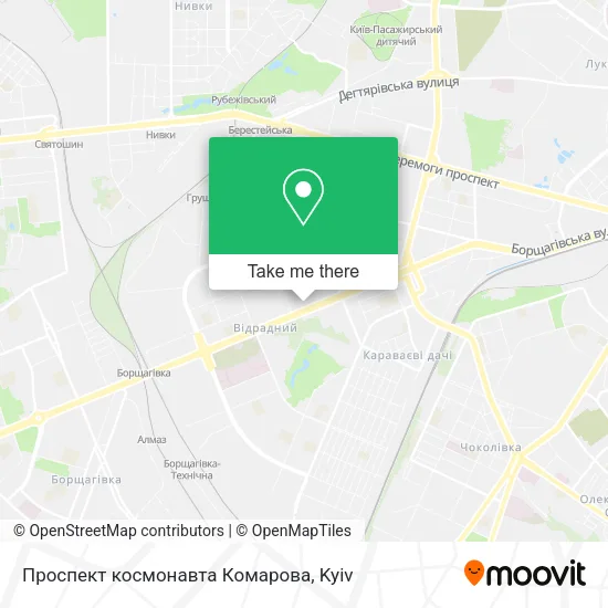 Карта Проспект космонавта Комарова
