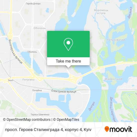 Карта просп. Героев Сталинграда 4, корпус 4