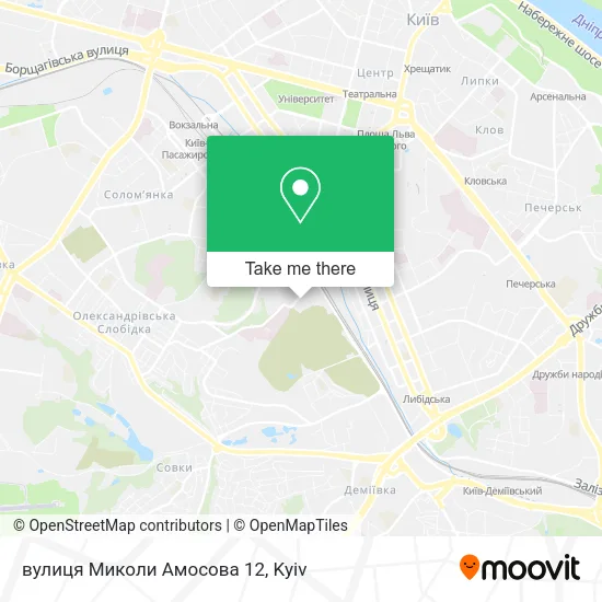 Карта вулиця Миколи Амосова 12