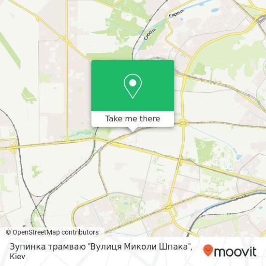 Зупинка трамваю "Вулиця Миколи Шпака" map