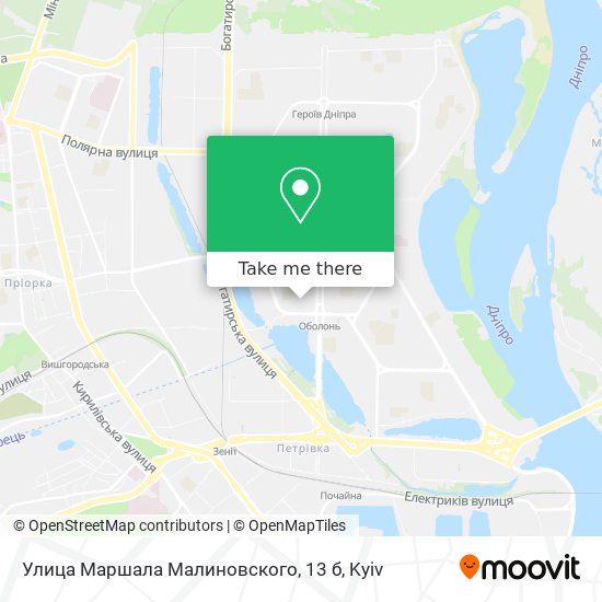 Карта Улица Маршала Малиновского, 13 б