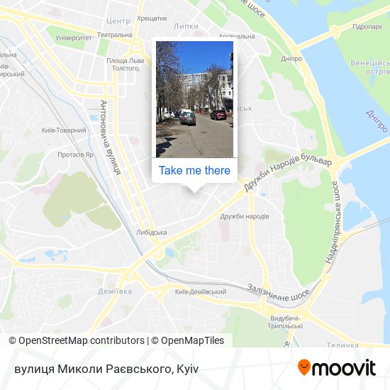 Карта вулиця Миколи Раєвського