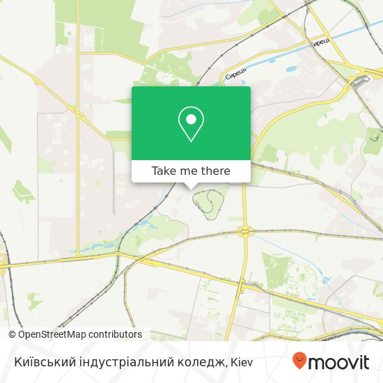 Карта Київський індустріальний коледж
