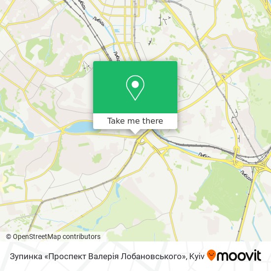 Зупинка «Проспект Валерія Лобановського» map