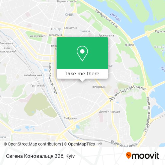 Євгена Коновальця 32б map