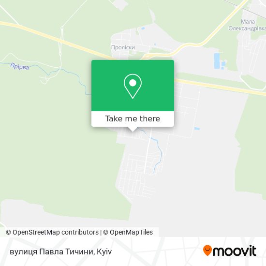Карта вулиця Павла Тичини